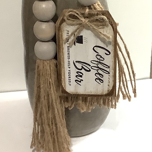 FARMHOUSE WOODEN BEAD GARLAND Coffee Bar - Picture 7 of 7